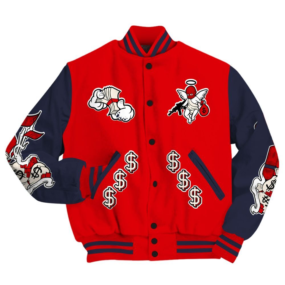 Varsity Jacket To Match Low OG Howard University 1s - Ones Move In Silence Graphic All Over Print