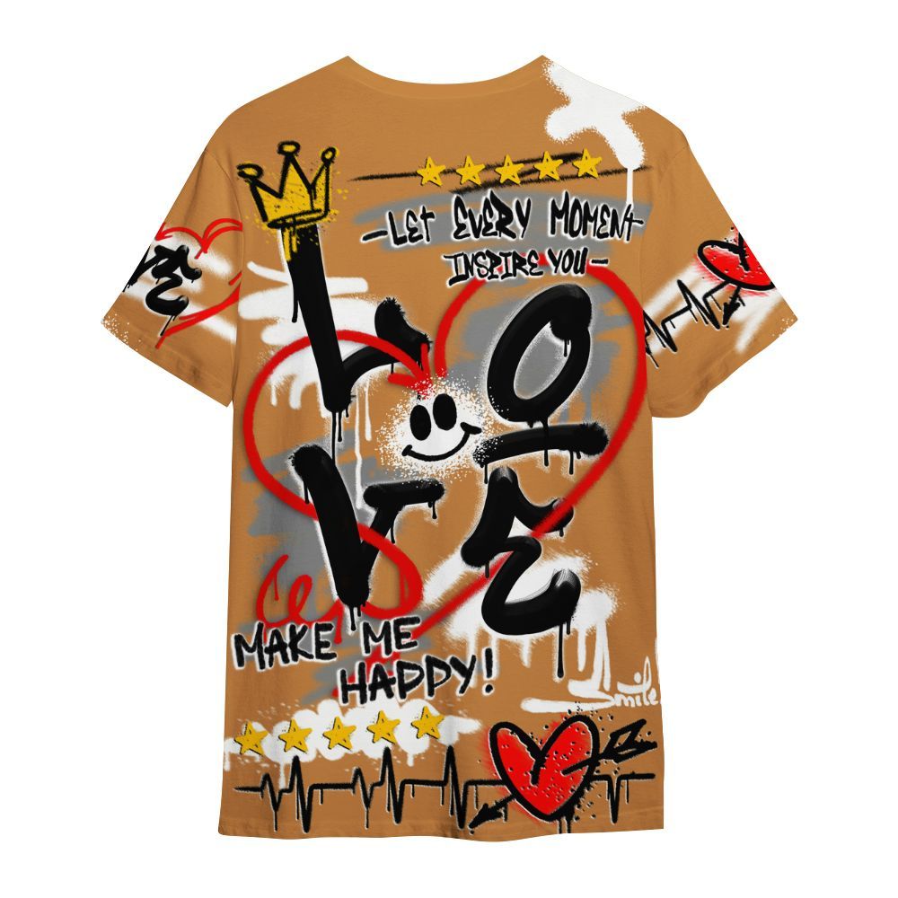 Shirt To Match Dunk Low Nature Wheat Suede - Happy Love Beats Graffiti Streetwear All Over Print