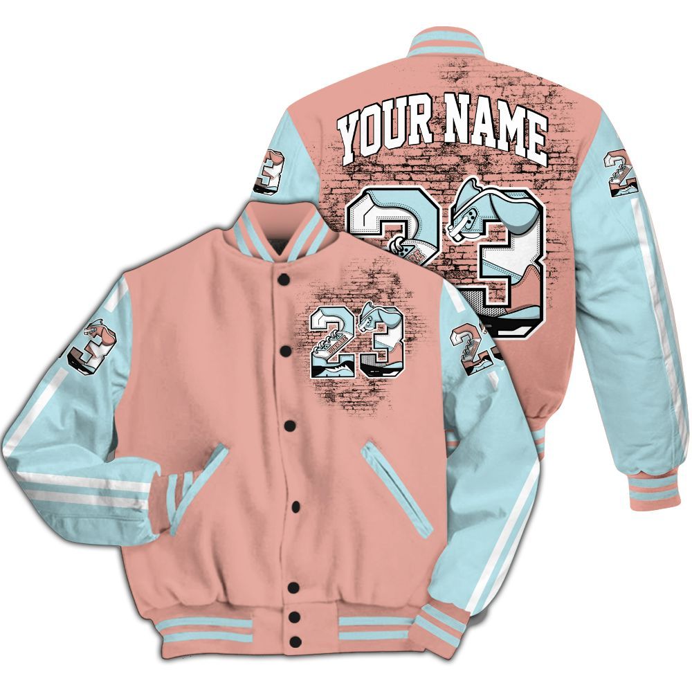 Varsity Jacket To Match Dunk Low Glacier Arctic - Custom Name Number 23 5s All Over Print