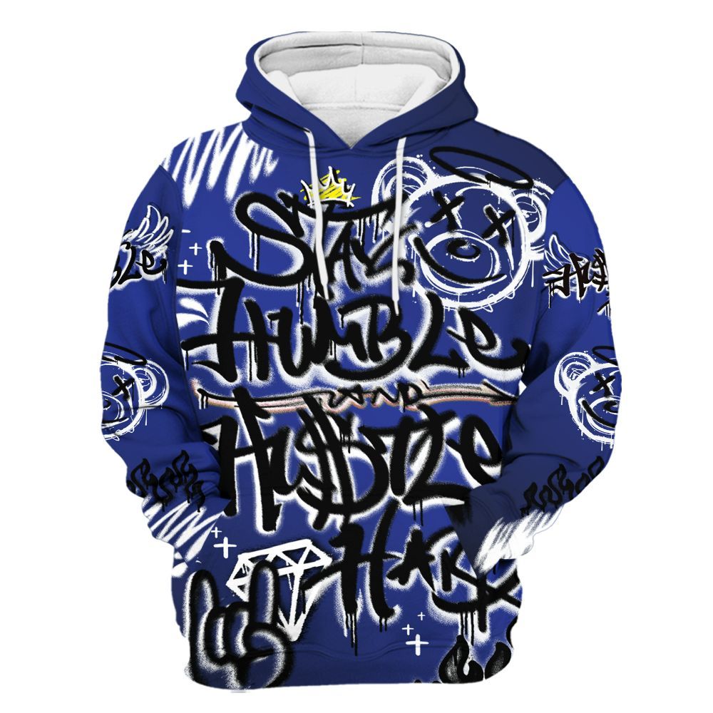 Hoodie To Match Air Max Plus Black Racer Blue - Humble Drip Streetwear Graffity All Over Print
