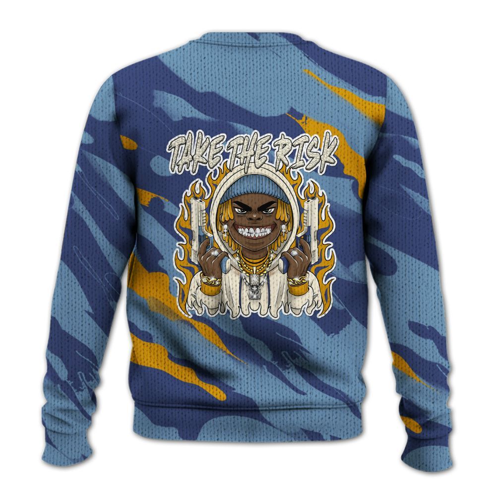 Knitted Sweater To Match High OG First In Flight 1s - Take The Risk Colored