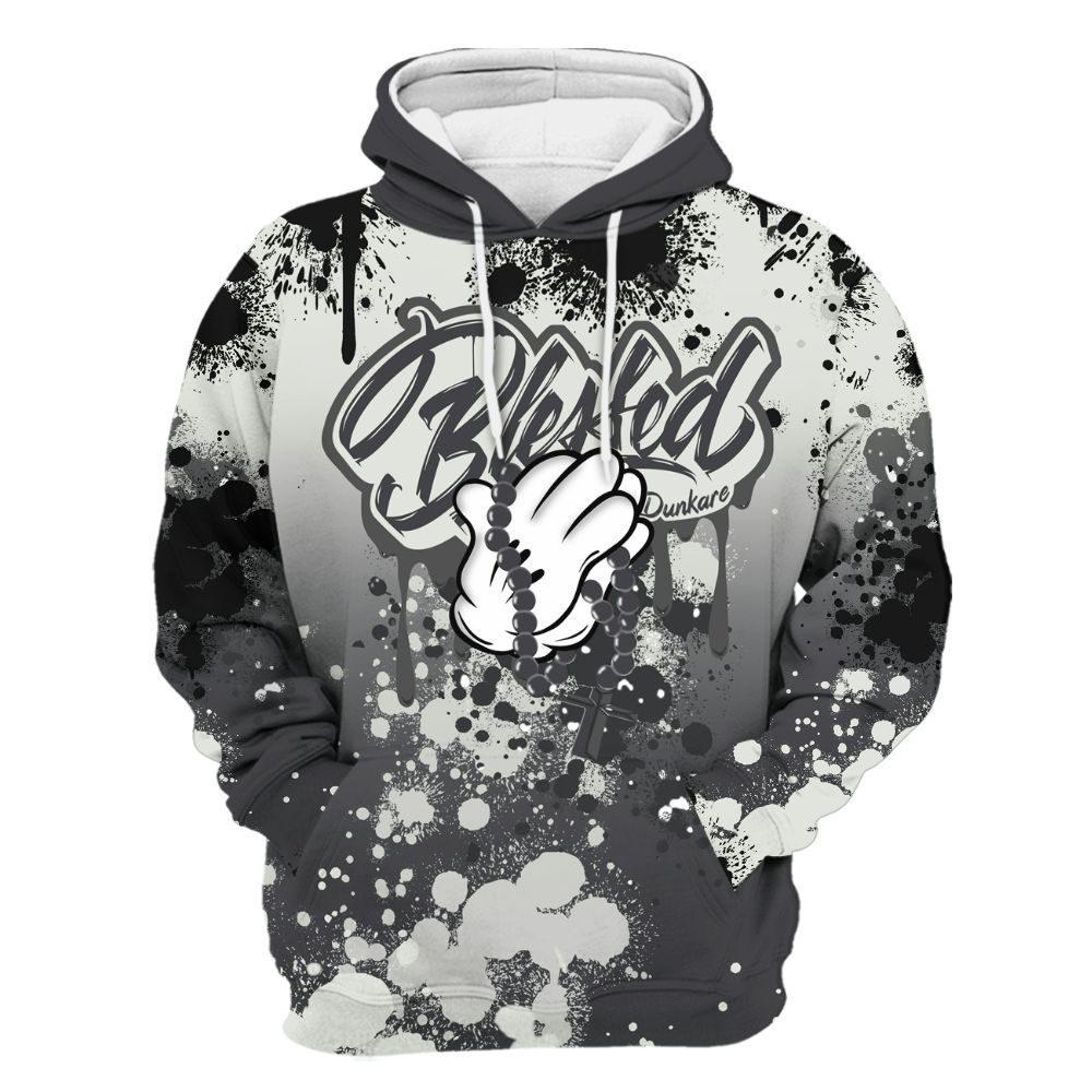 Hoodie To Match Fear 4s - God Blessed Ink Drip All Over Print