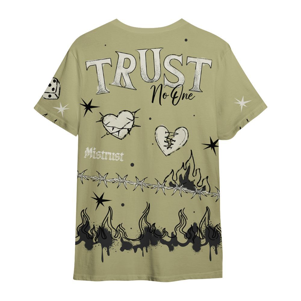 Shirt To Match Dunk Low Suede Olive Aura - Trust No One Snake-Bite Doodle Crayon All Over Print