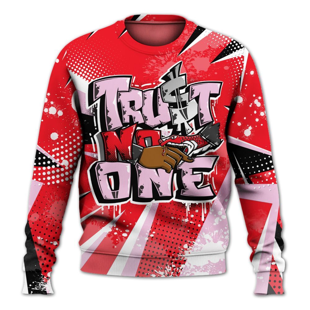 Sweatshirt To Match Zoom Vomero 5 Valentine's Day 2025 - Poly Trust No One Dripping All Over Print
