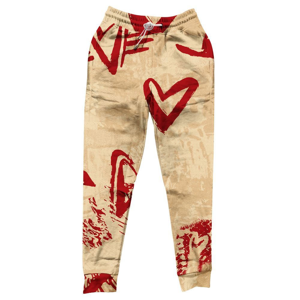 Sweatpant To Match Dunk Low Strawberry Waffle - Heart Grunge All Over Print