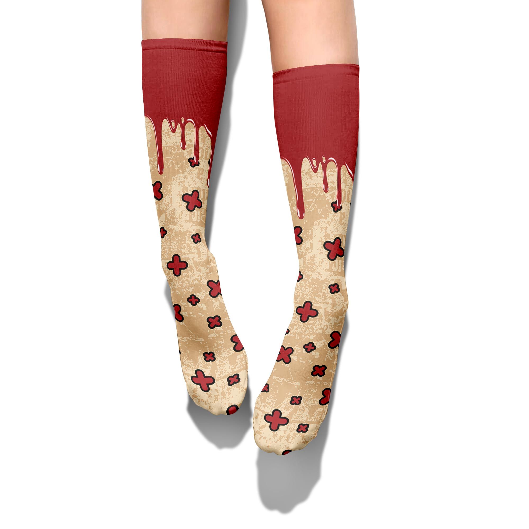 Sock To Match Dunk Low Strawberry Waffle - Dripping Signs Graphic Unisex