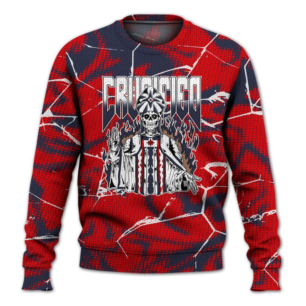 Knitted Sweater To Match Low OG Howard Bison 1s - Crucified Skeleton Crack