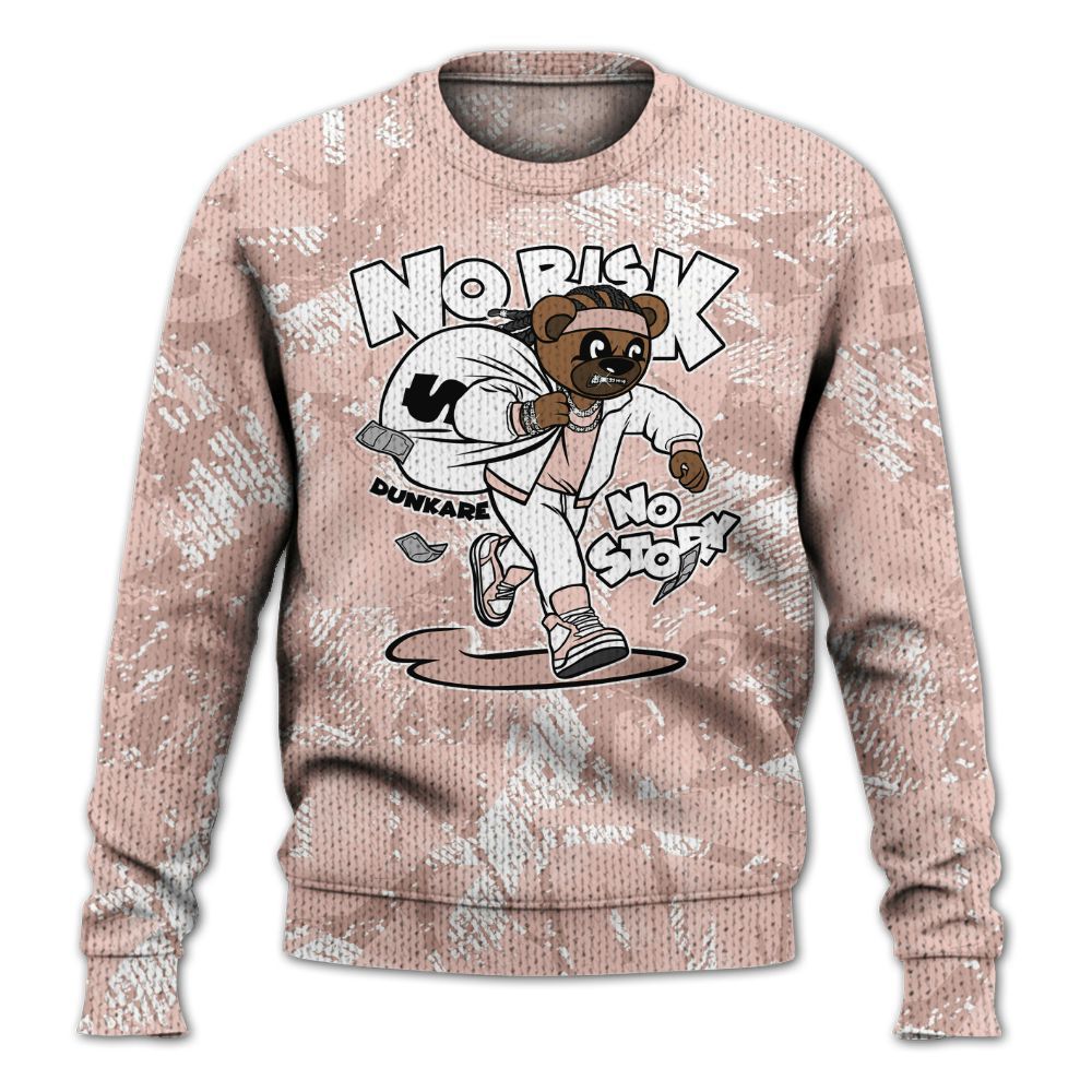 Knitted Sweater To Match Low Legend Pink 11s - Certain Bear Abstract Graffiti