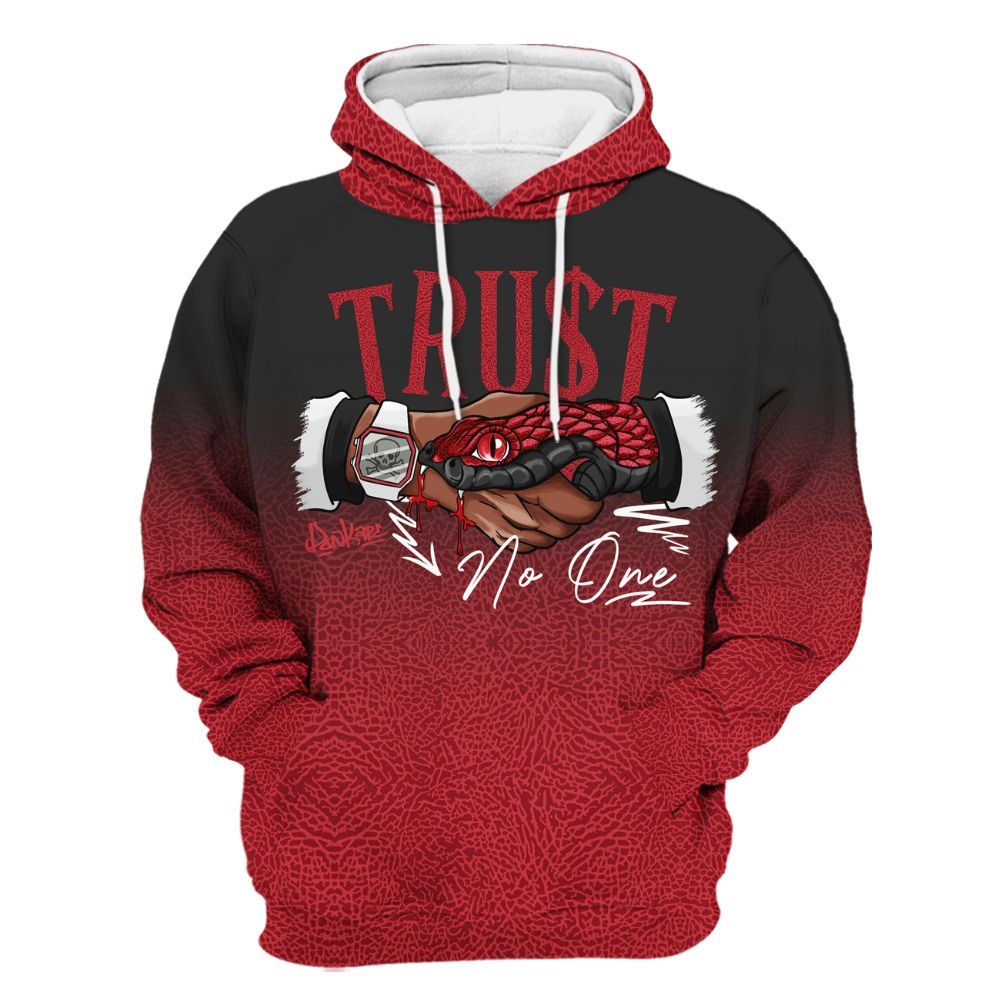 Hoodie To Match High OG Varsity Red 1s - Snake Trust No One Drip All Over Print