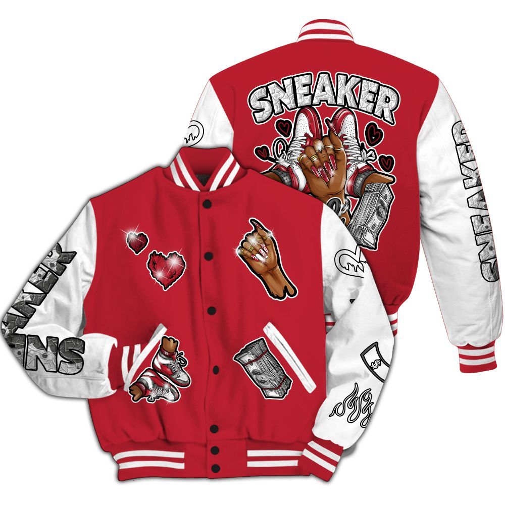 Varsity Jacket To Match Red Flint 13s - Sneakerz Girlz All Over Print