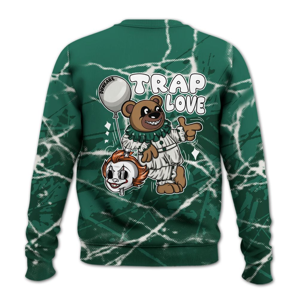 Sweatshirt To Match Oxidized Green 4s - Trap Loves Bear Profound All Over Print