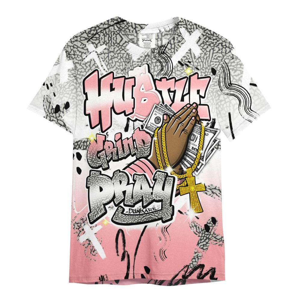 Shirt To Match Retro Wings 3s - Money Hustle Grind Pray All Over Print