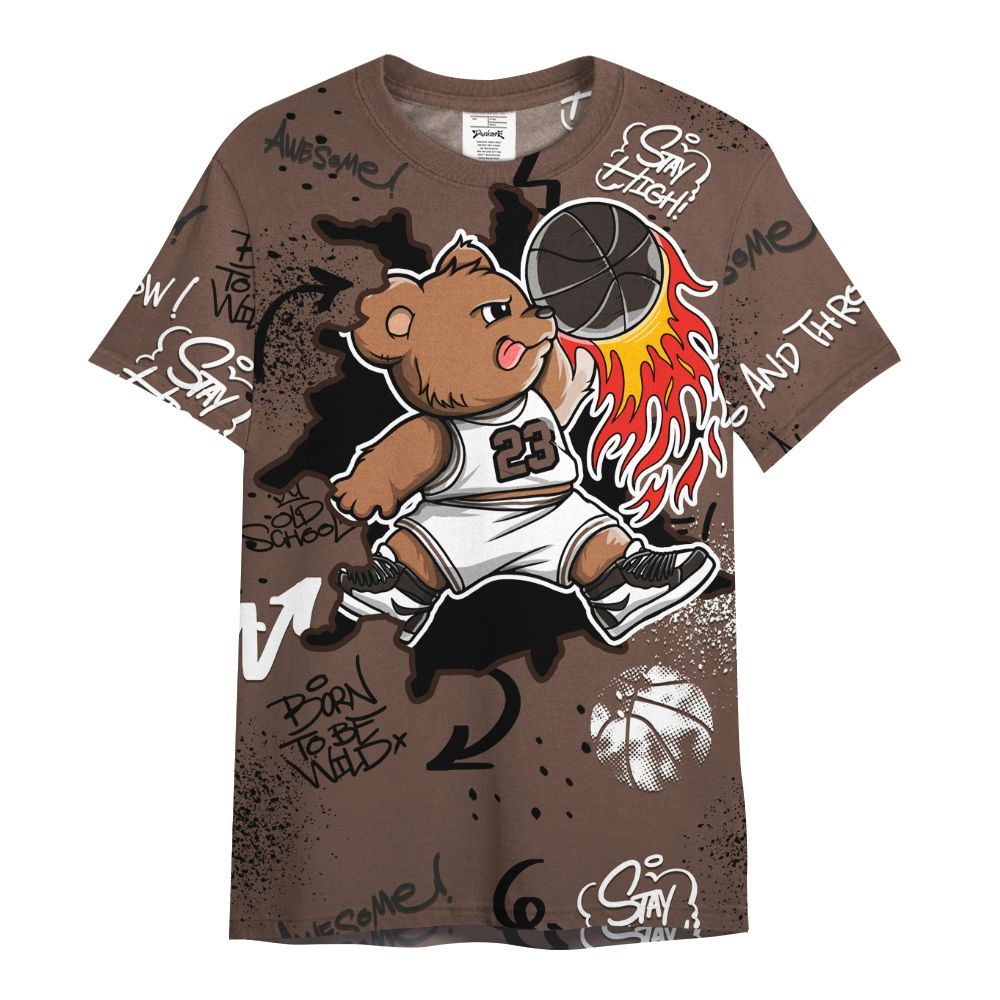 Shirt To Match Air Force 1 Low Escape - Number 23 Basketball Bear Custom Name All Over Print