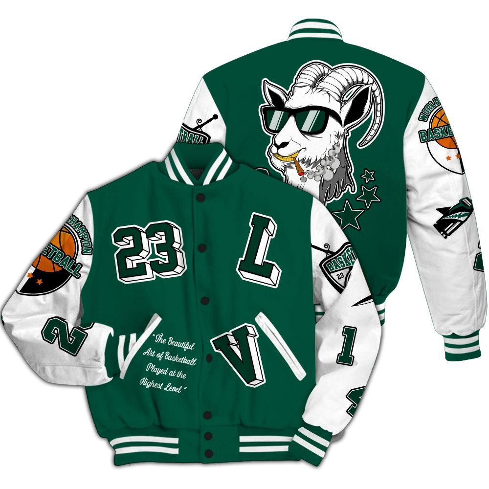 Varsity Jacket To Match Oxidized Green 4s - The GOAT Got Em Streetwear All Over Print
