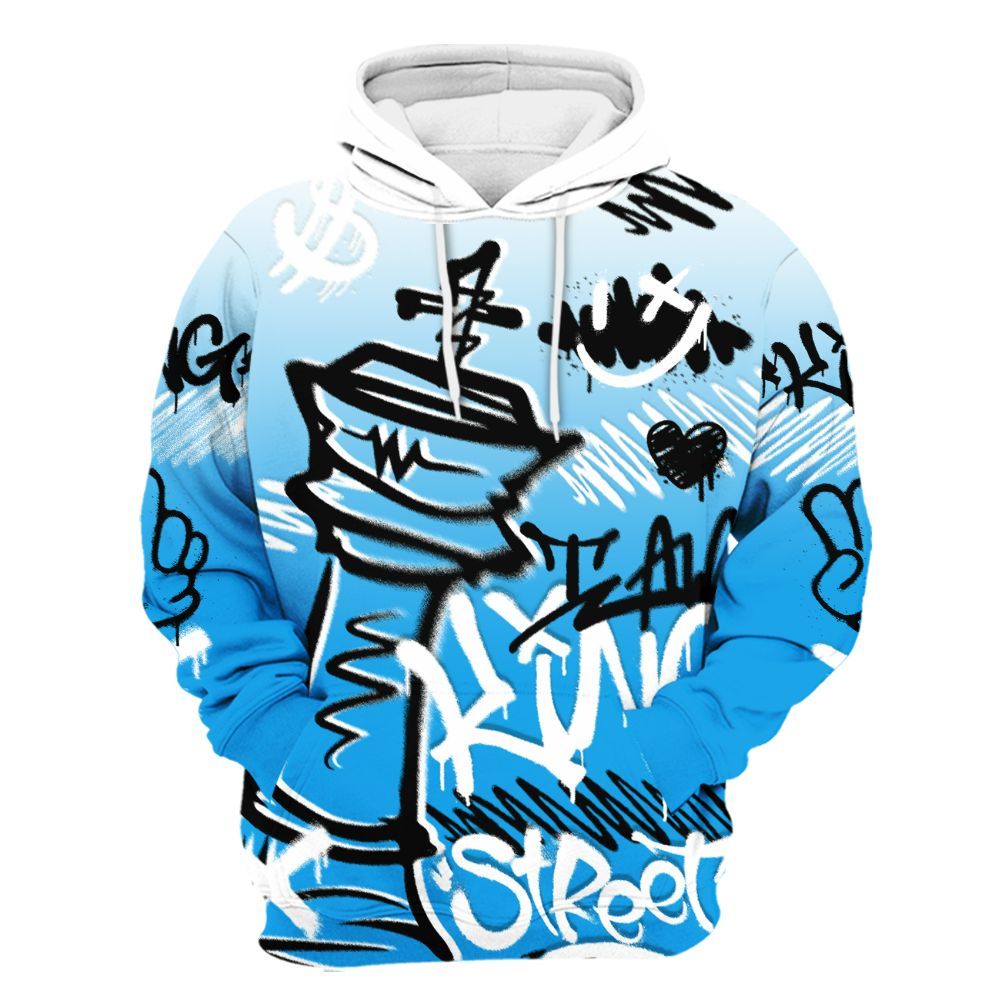 Hoodie To Match Black University Blue 2022 13s - Street King Chess Streetwear All Over Print