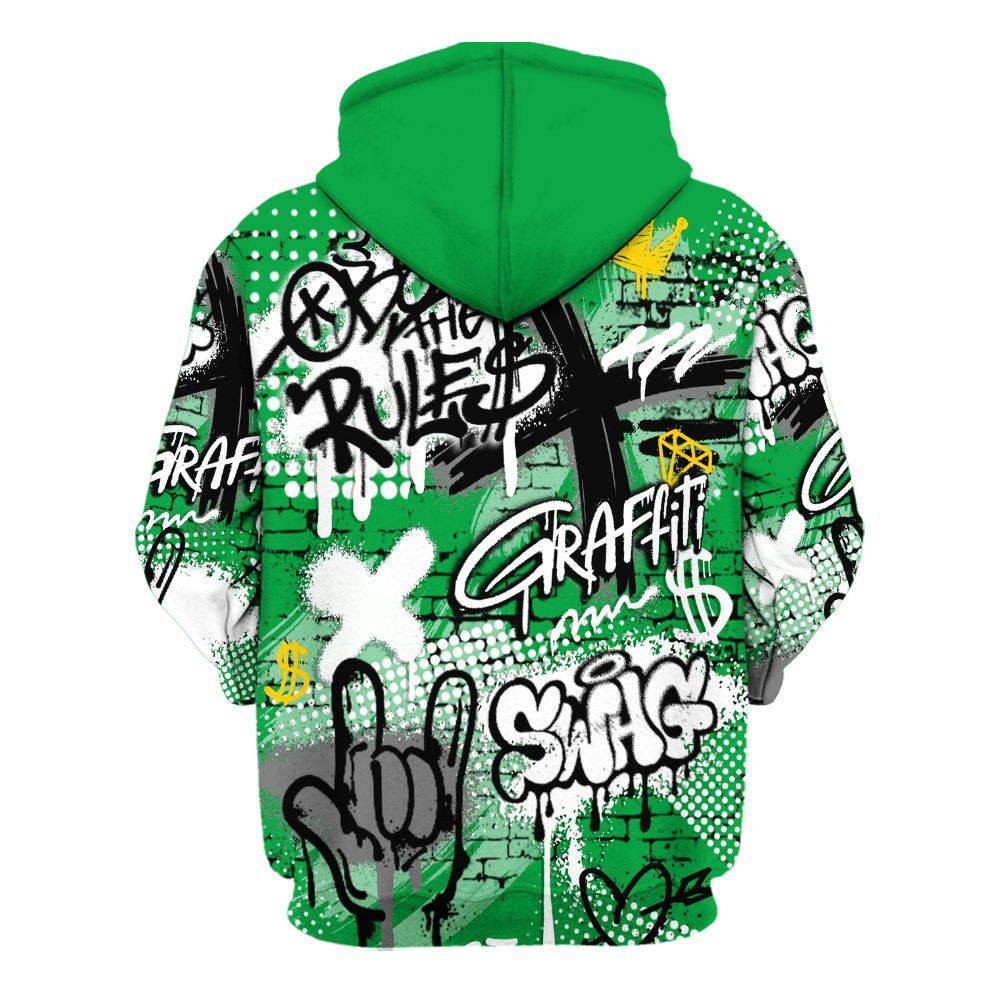 Hoodie To Match Low Lucky Green 1s - True It Real Graffiti Streetwear All Over Print