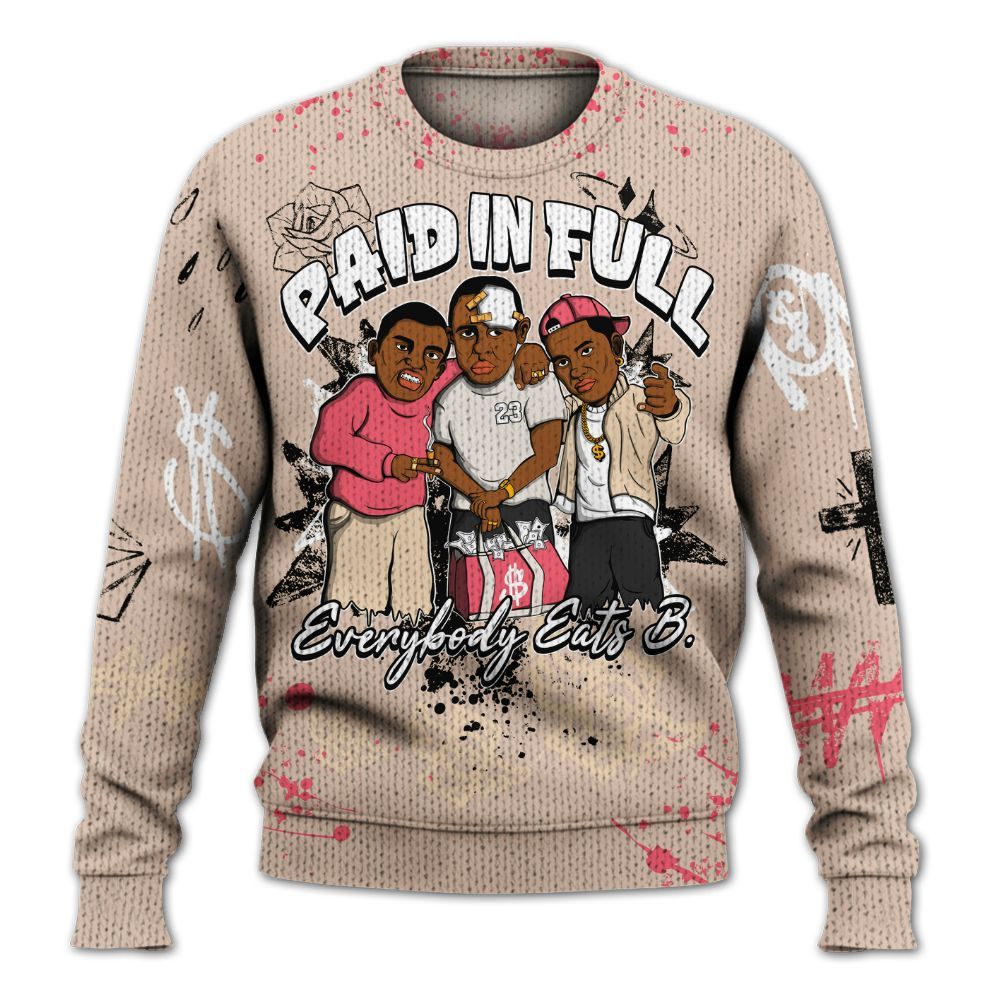 Sweater To Match Birds Of Paradise 4s - Everybody Paid In Full Crayon Graphic