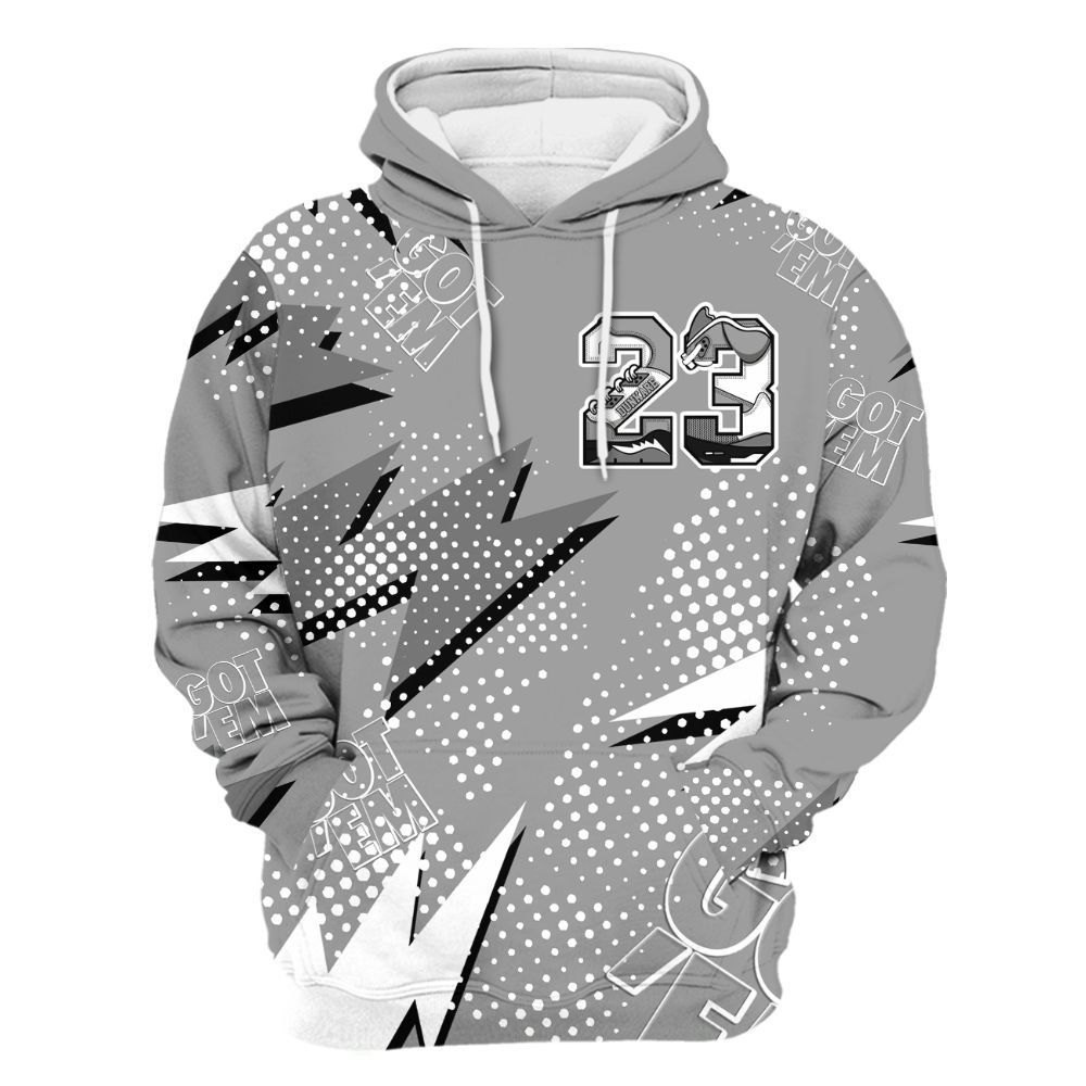 Hoodie To Match Black Wolf Grey 12s - Custom Name Number 23 5s All Over Print