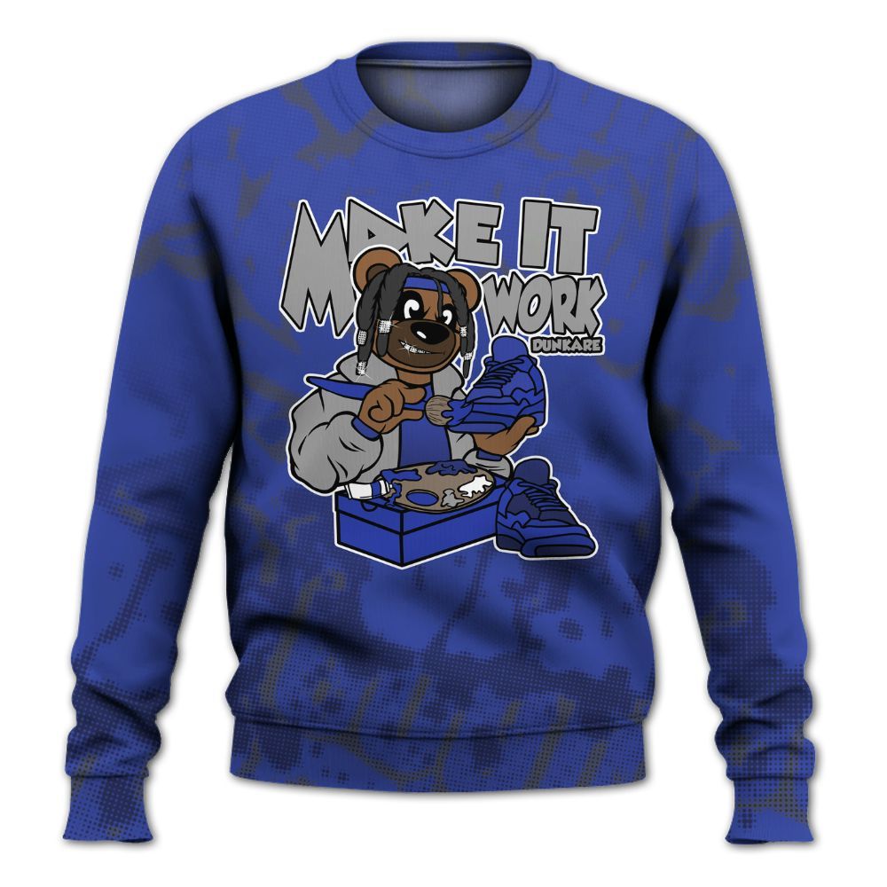 Sweatshirt To Match Air Max Plus Black Racer Blue - Pull It Off Bear Street All Over Print