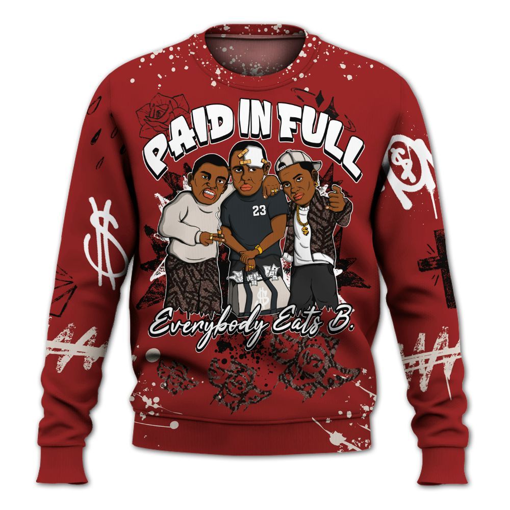 Sweatshirt To Match World’s Best Dad 3s - Everybody Paid In Full Crayon All Over Print