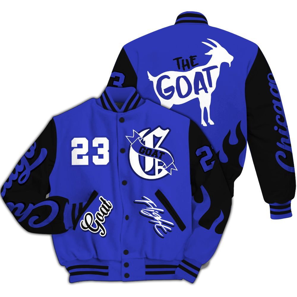 Varsity Jacket To Match Retro Black Concord 12s - The G.O.A.T Flight Streetwear All Over Print