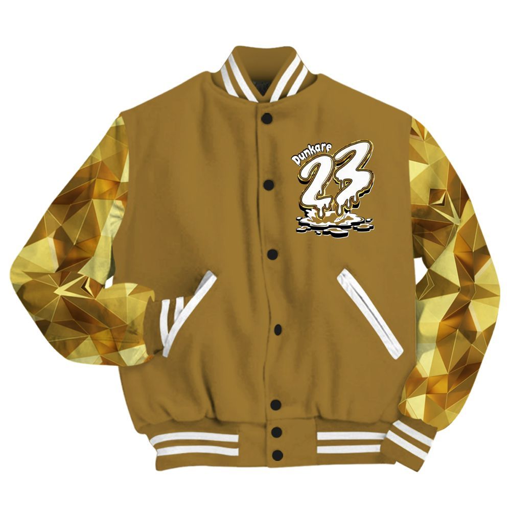 Varsity Jacket To Match NET Gold 4s - Custom Name 23 Drip All Over Print