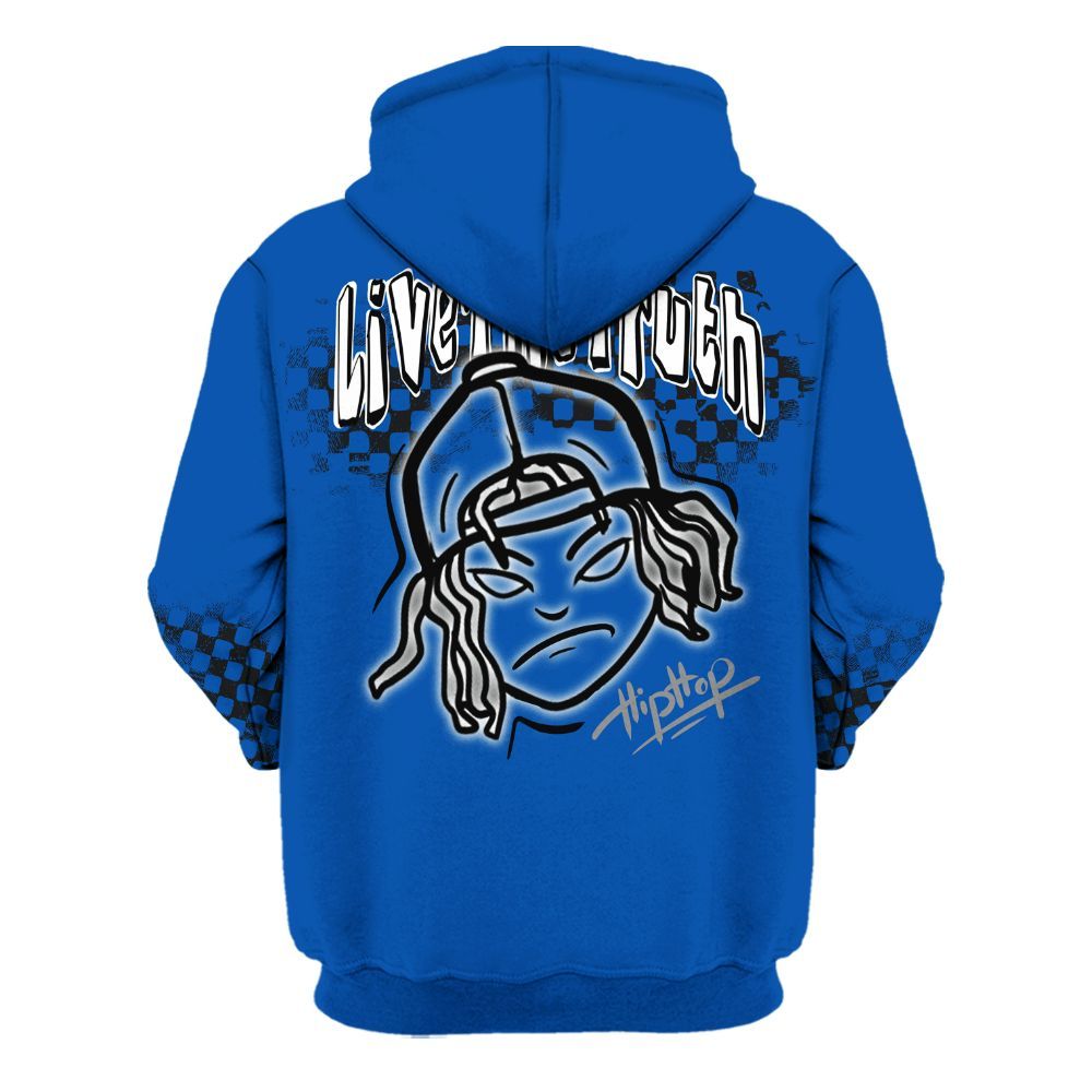 Hoodie To Match Racer Blue 5s - Feel Life Street Style All Over Print