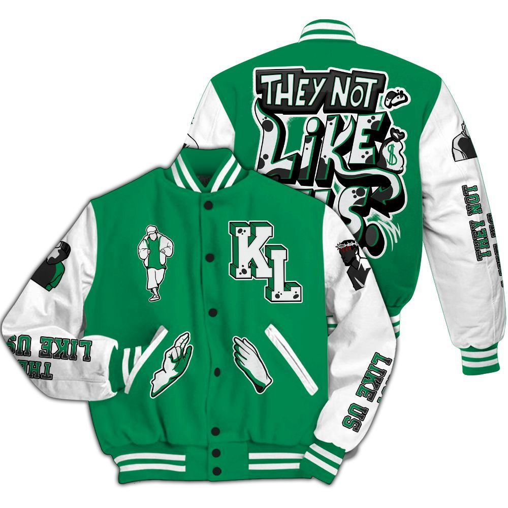 Varsity Jacket To Match Mid Lucky Green 1s - Dislike Us Graphic All Over Print