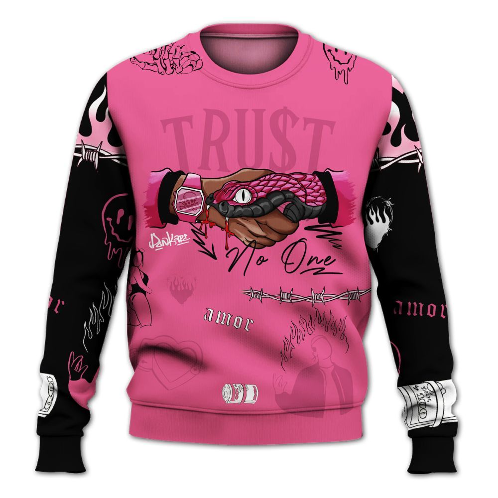 Sweatshirt To Match Air Max SNDR Hyper Pink - Snake Trust No One All Over Print