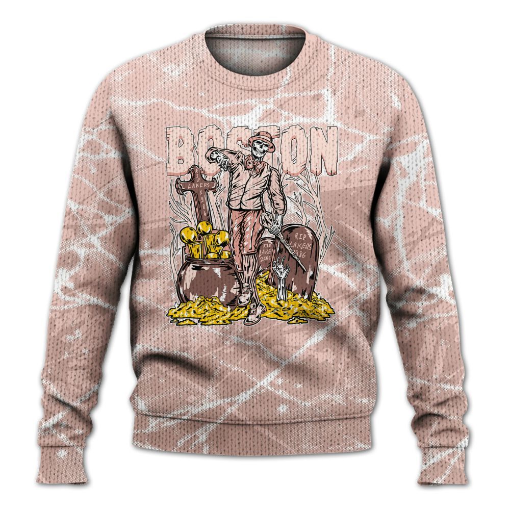 Knitted Sweater To Match Low Legend Pink 11s - Goldrush Skeleton Profound