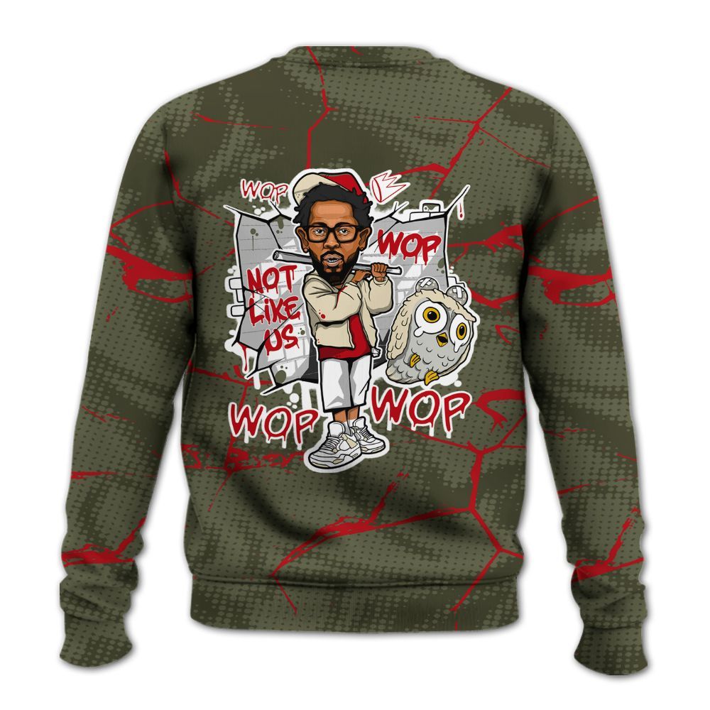 Sweatshirt To Match Travis Scott Low OG Medium Olive 1s - None Like ComptonCity Graphic Crack All Over Print