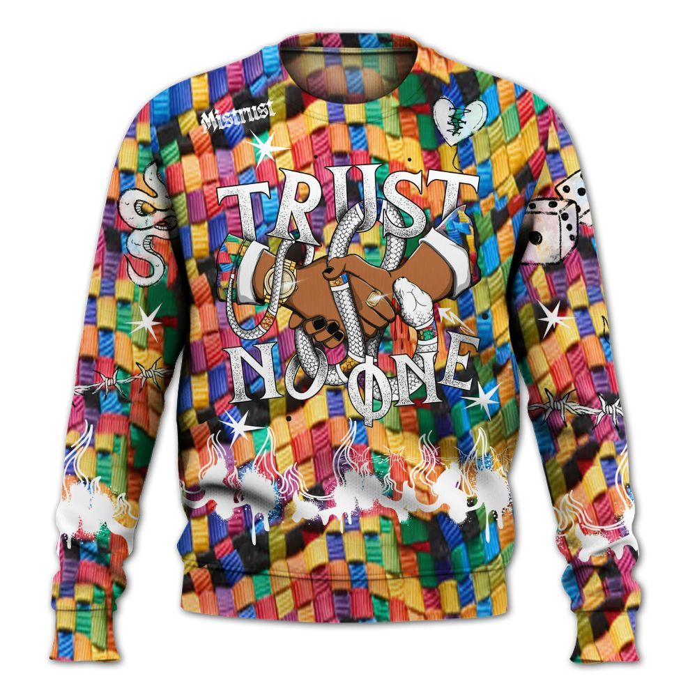 Sweatshirt To Match Air Rainbow Weave - Trust No One Snake-Bite Doodle Crayon All Over Print