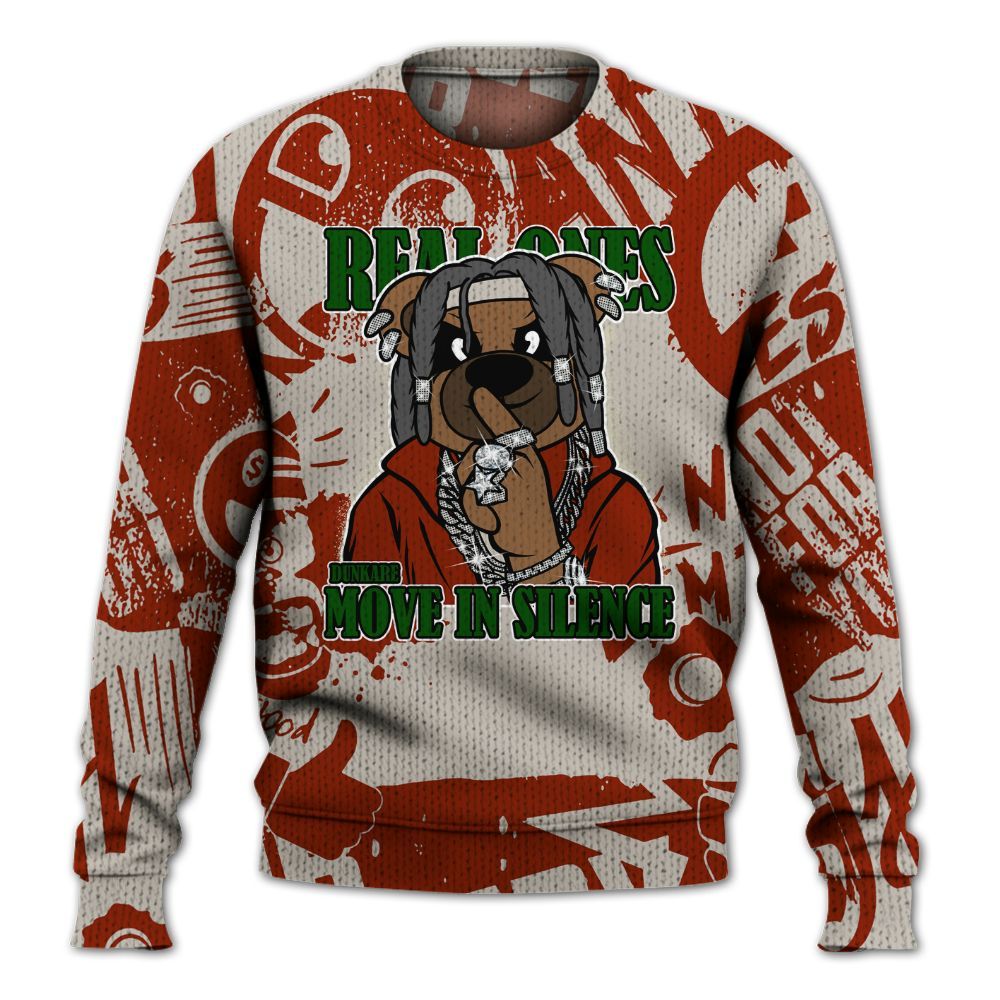 Knitted Sweater To Match El Grito 5s - Silent Achievers Bear Monogram Graffiti