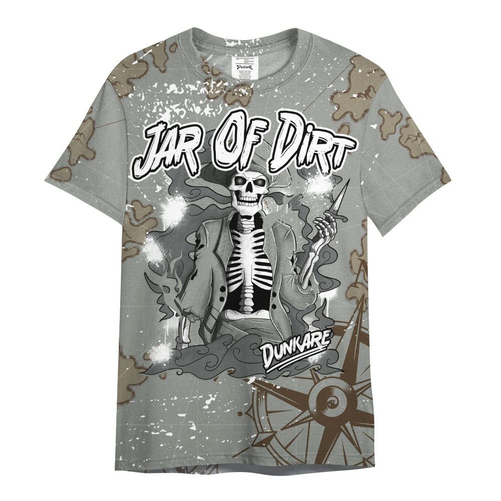 Shirt To Match Paris Cement Grey 4s - Skeleton Jar Of Dirt Retro All Over Print