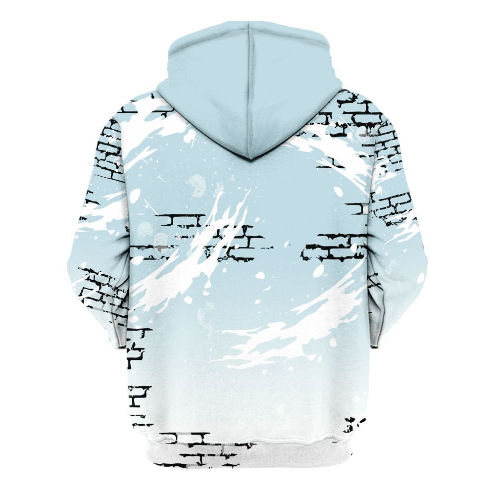 Hoodie To Match Mid Ice Blue 1s - Values Of Loyalty Drip All Over Print