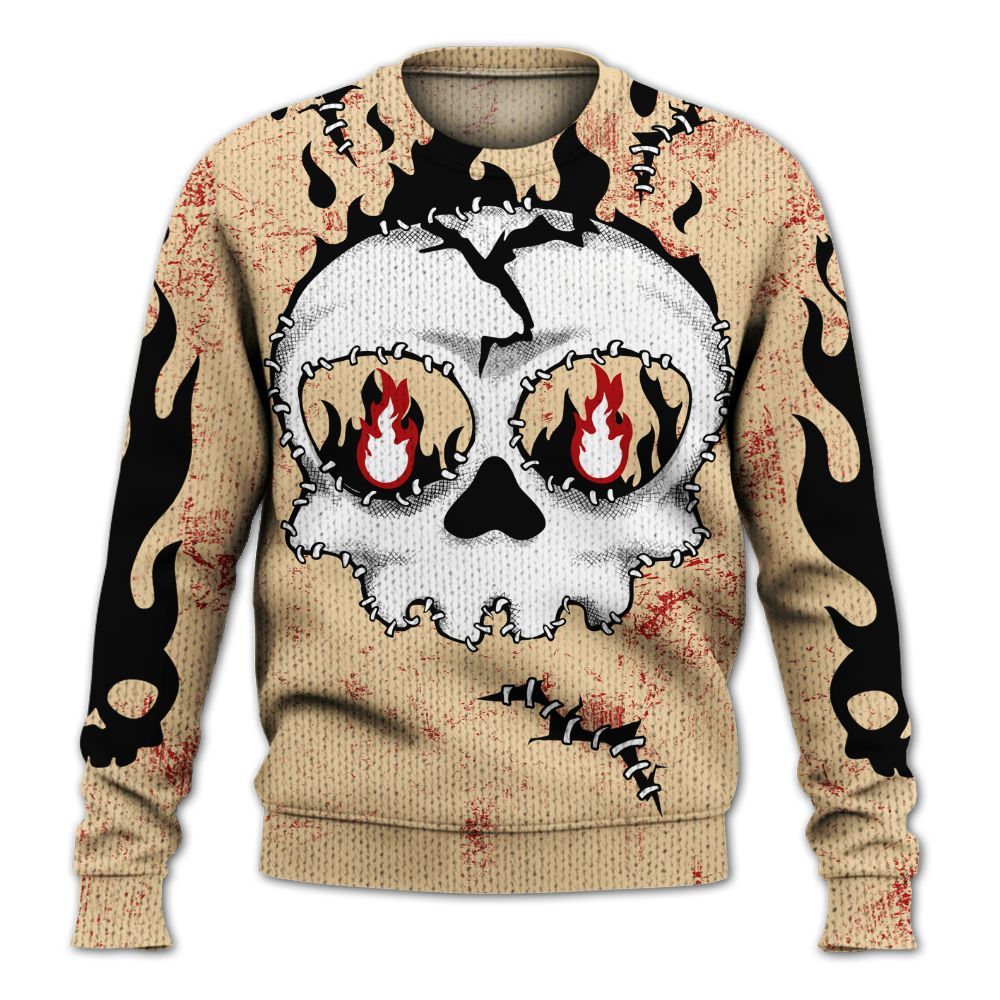 Knitted Sweater To Match Dunk Low Strawberry Waffle - Cracked Skull Stitches