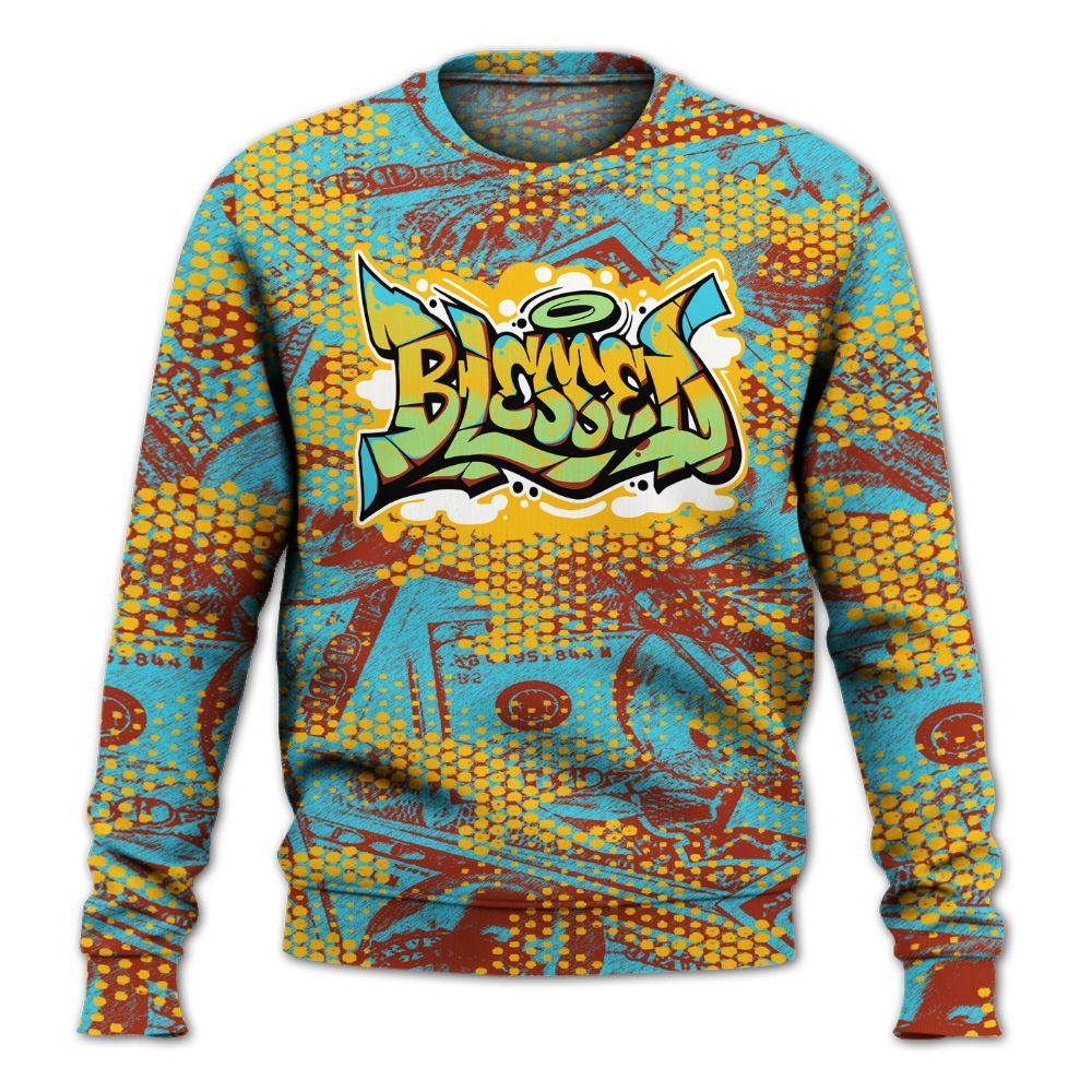 Sweatshirt To Match SB Dunk Di'Orr Greenwood - Blessing Graphic Banknotes All Over Print
