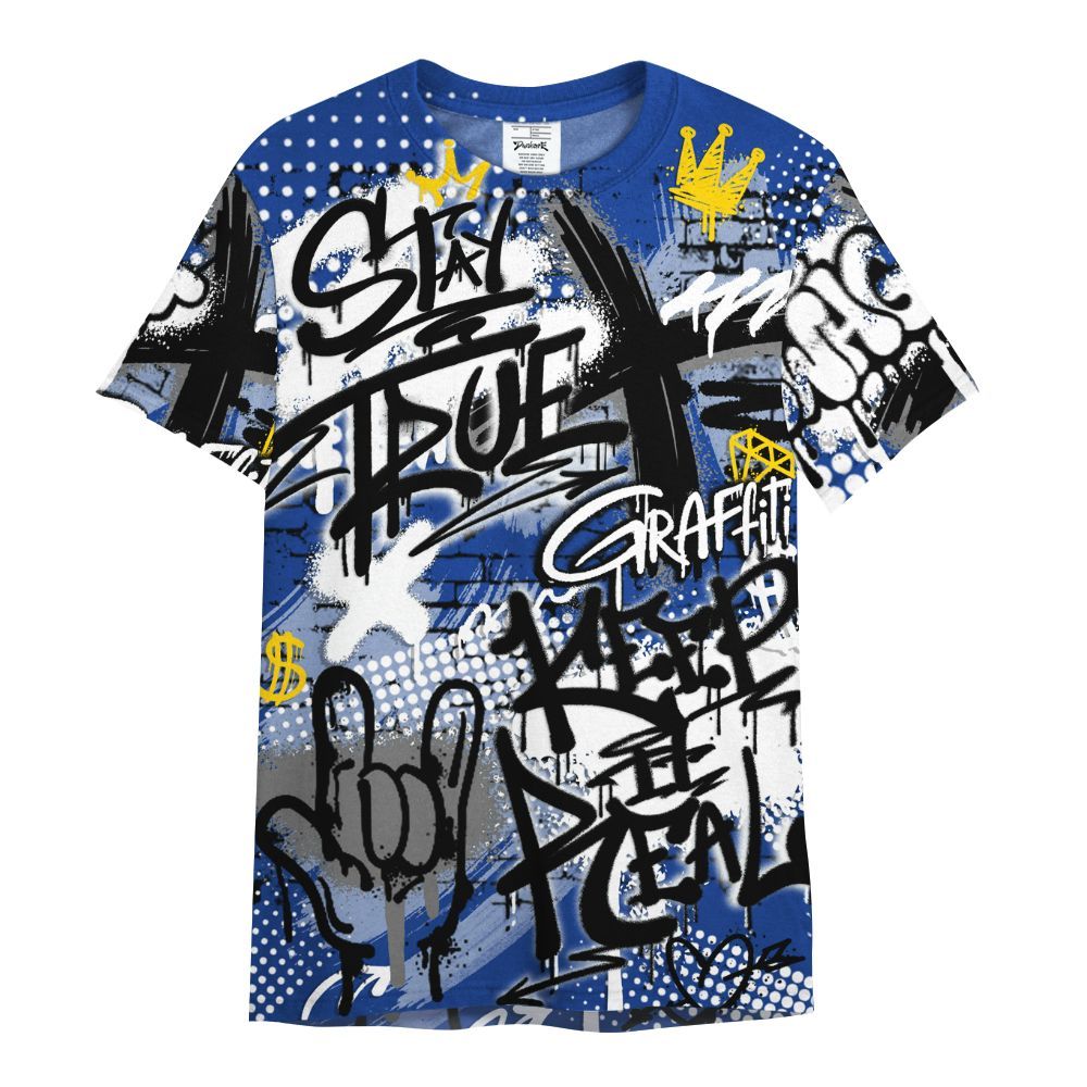 Shirt To Match Air Foamposite One Royal - True It Real Graffiti Streetwear All Over Print