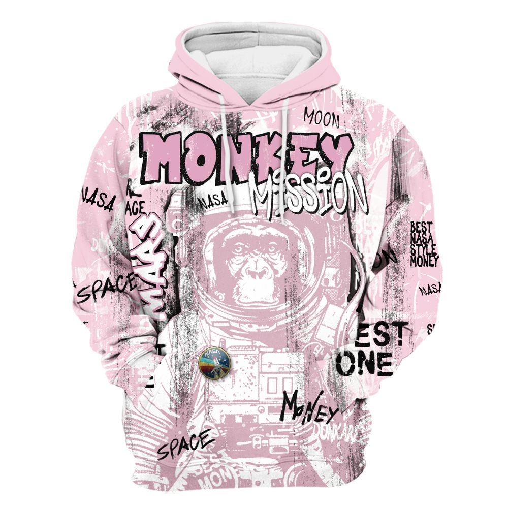 Hoodie To Match Orchid 4s - Monkey Misson Space All Over Print
