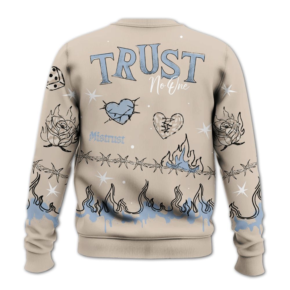 Sweatshirt To Match Desert Sand 3s - Trust No One Snake-Bite Doodle Crayon All Over Print