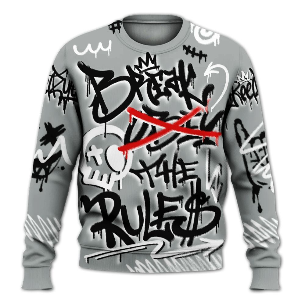 Sweatshirt To Match Dunk Low White Light Smoke Grey - Break Rules Streetwear All Over Print