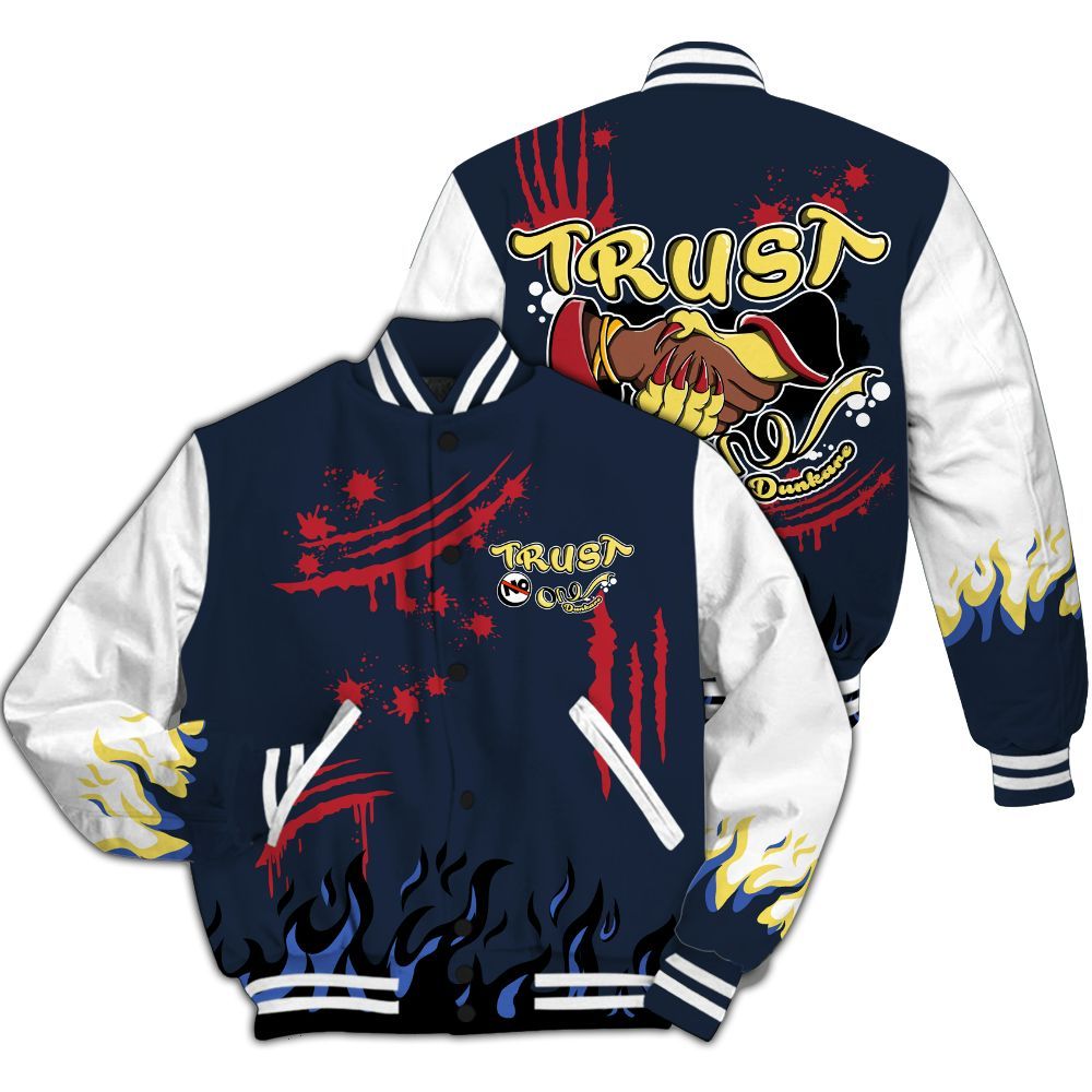 Varsity Jacket To Match Dunk Low COJP What The 2024 - Graphic Trust No One All Over Print