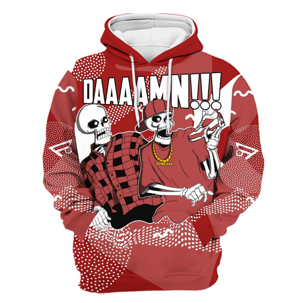 Hoodie To Match Red Taxi 12s - Graphic Meme Damnn Red Taxi 12s Outfit All Over Print