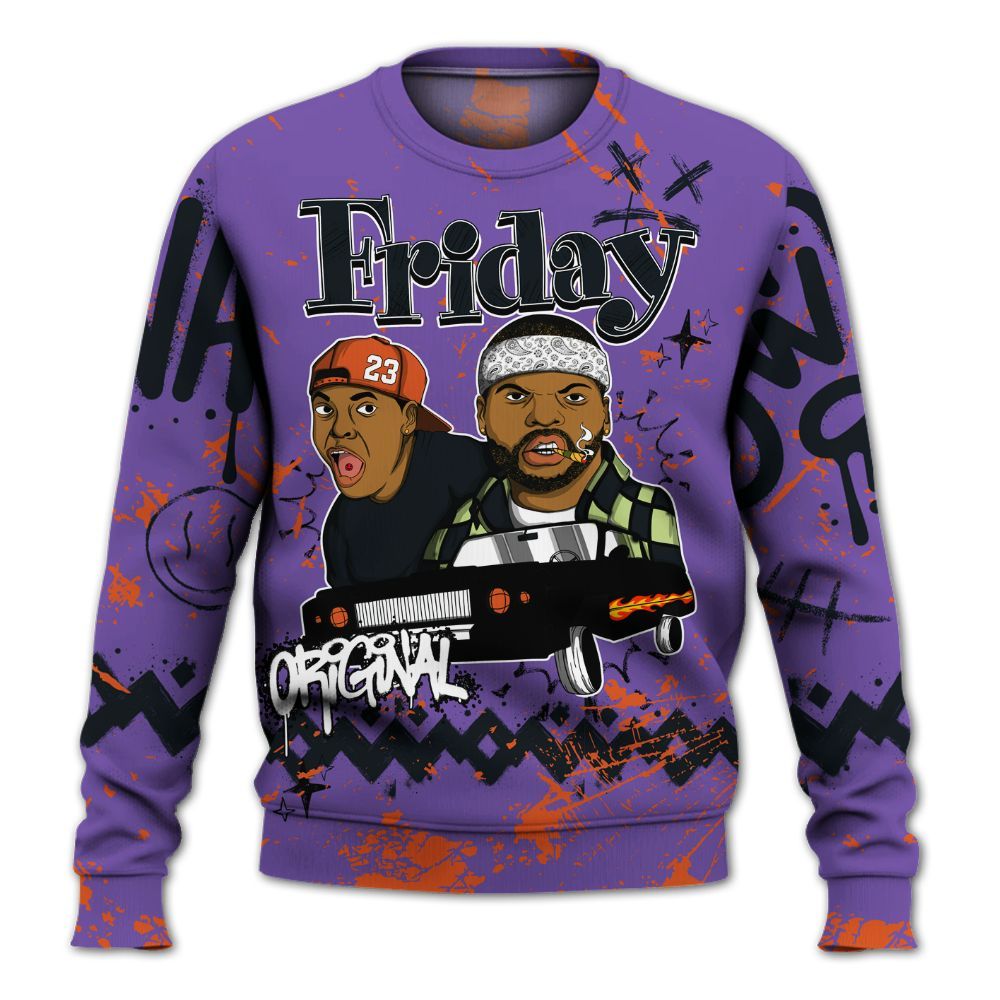 Sweatshirt To Match Canyon Purple 4s - Friday Sneaker Crayon All Over Print