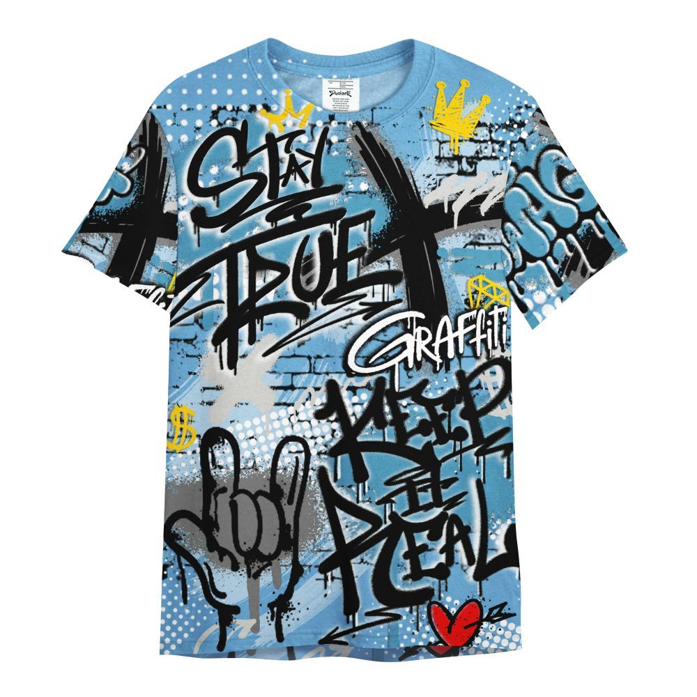 Shirt To Match SB Dunk Low University Blue - True It Real Graffiti Streetwear All Over Print