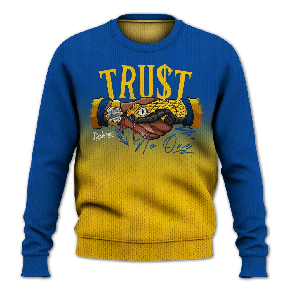 Knitted Sweater To Match High Laney 1s - Snake Trust No One Drip