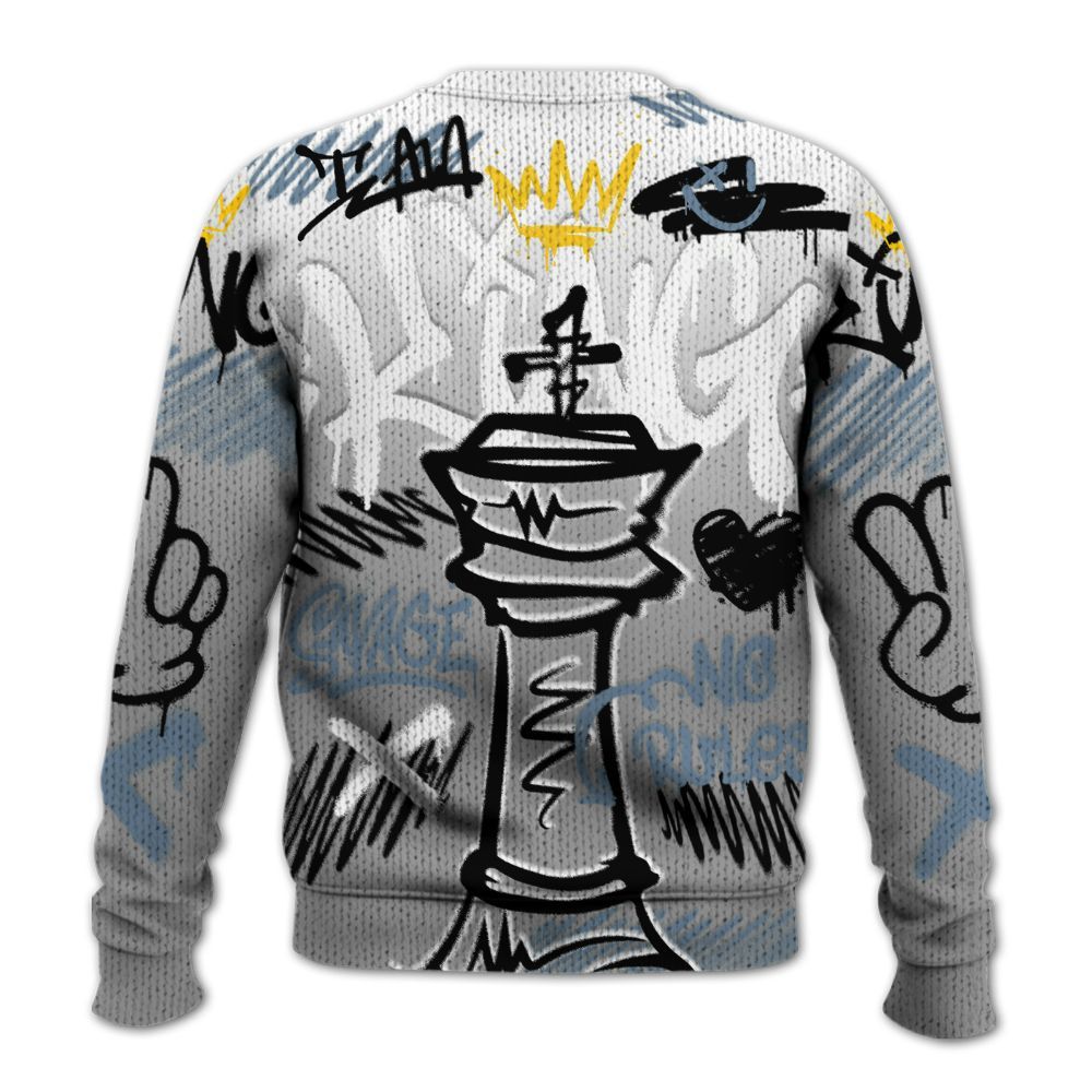Knitted Sweater To Match Black Chrome 6s - Street King Chess Streetwear