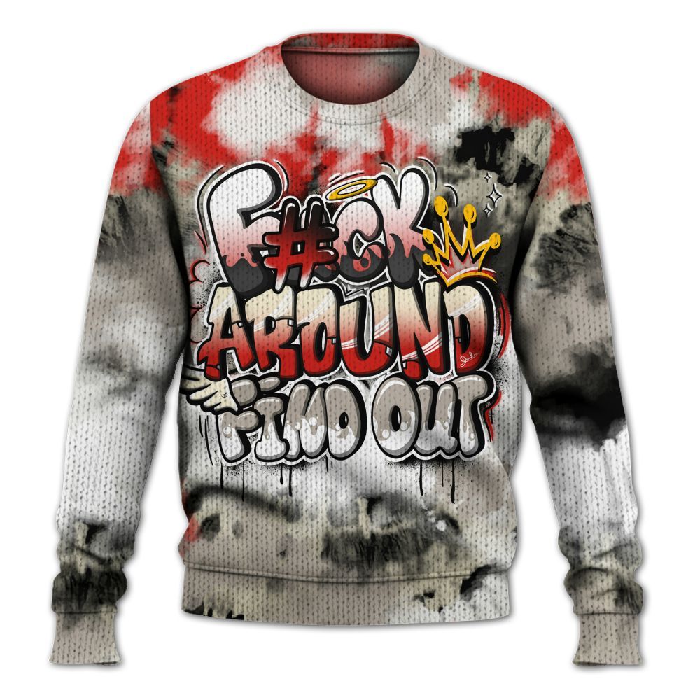 Knitted Sweater To Match Low OG Phantom 1s - Tie Dye FK Around Find Out