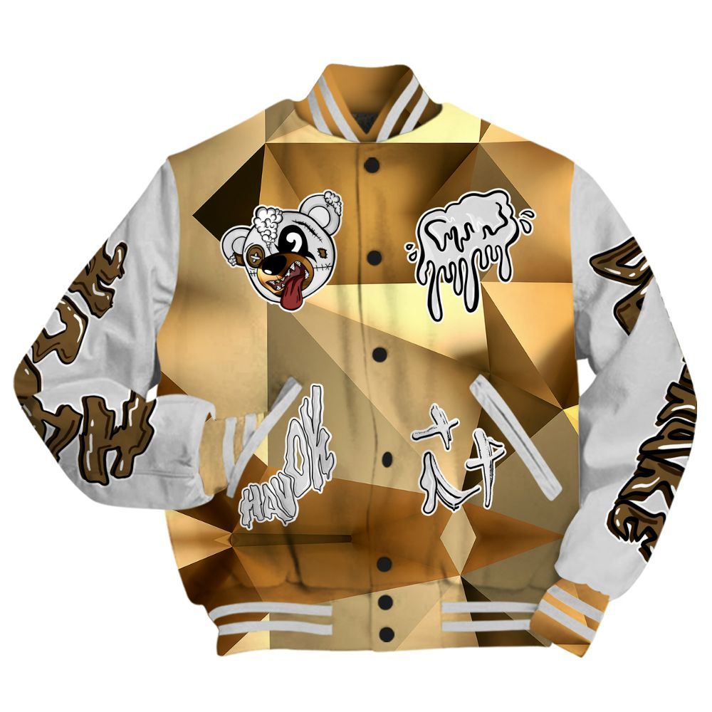 Varsity Jacket To Match NET Gold 4s - Havok Bear All Over Print