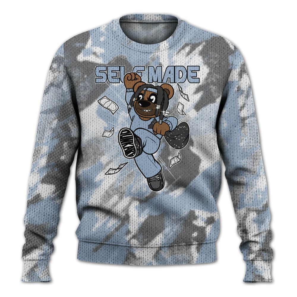 Knitted Sweater To Match Reverse Black White 6s - Autonomous Bear Abstract Halftone